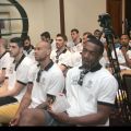 PAOK players watching the event