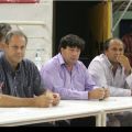 Νίκος Σταυρόπουλος, Βαγγέλης Γαλατσόπουλος και Μπάνε Πρέλεβιτς παρακολουθούν τον αγώνα