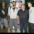 The three Americans with Telis Zournatsidis (Team Manager)