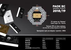 Εισιτήρια διαρκείας ΚΑΕ ΠΑΟΚ 2018-2019